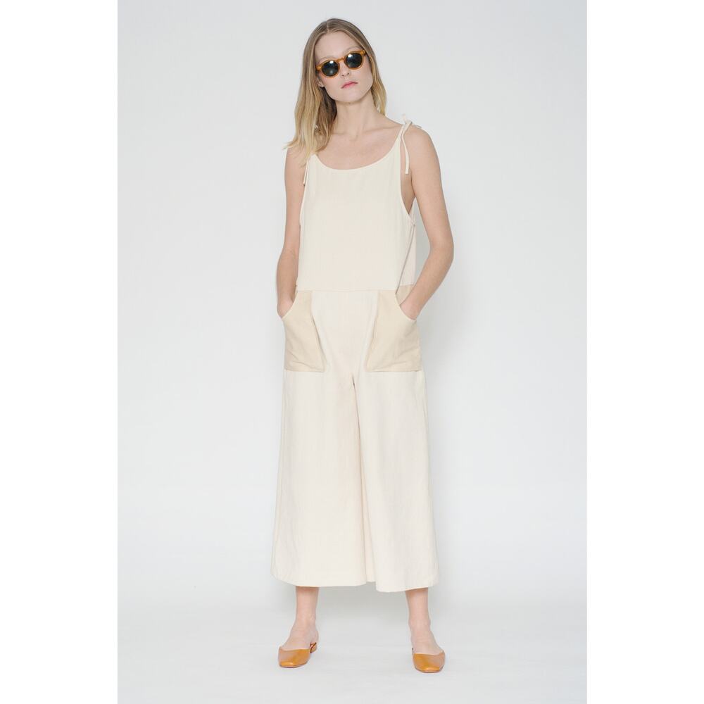 Wray XL Pocket Jumpsuit in Cream